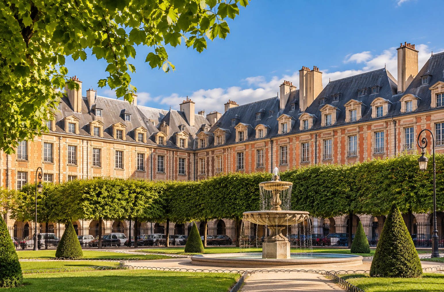 Place des Vosges à Paris 4e, dans le Marais – Lieu de team building culinaire